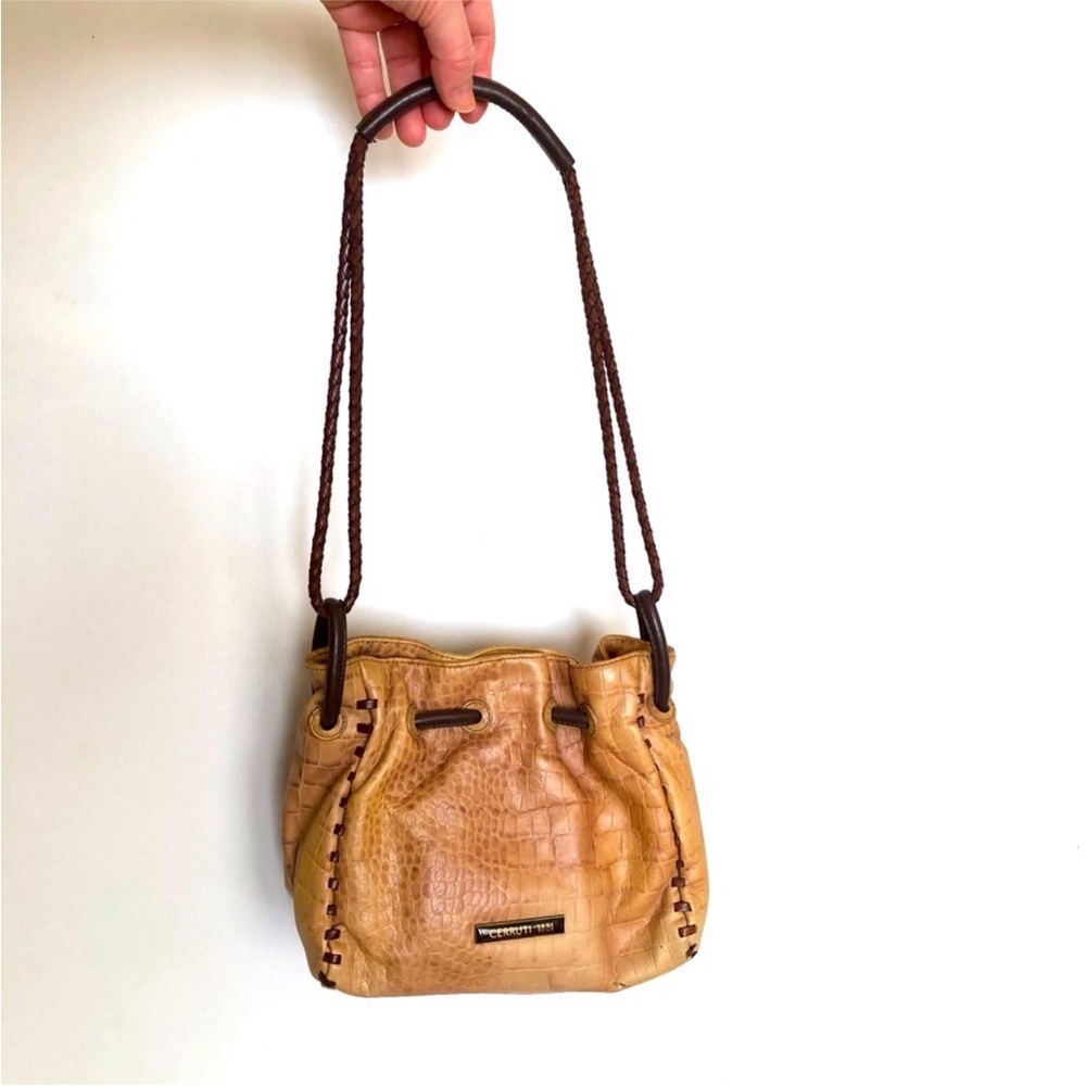 Cerruti 1881 Vintage Tan and Brown Hobo Bag